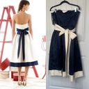 Alfred Sung  satin color block retro tea length contrast trim bridesmaid dress 8 Photo 2