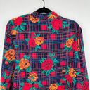 Cathy Daniels Multi color Floral Mock Neck Long Sleeve Button Blouse Top Size 10 Photo 10