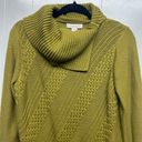 Coldwater Creek  Olive Green Women's Pullover Knit Sweater Size Medium Cowl Neck Photo 2