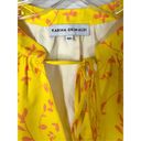 Karina Grimaldi  Women's V Neck Tassel Flutter Sleeve Floral Top Bright Yellow XS Photo 4