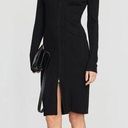 Modern Citizen  Ahran Black Ribbed Two-Way Zip Dress Small Knee Length Photo 0