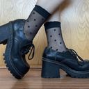 Soda Vintage Y2K Black Faux Leather Chunky Platform Lace Up Heeled Oxford Shoes Photo 1