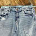 American Eagle  Mom Jeans High Waisted Light Wash Distressed 4 Long Stretch Photo 5