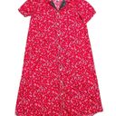 Uqnatu Red Midi Short Sleeve Paisley Red & Denim Dress Size Medium Photo 2