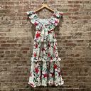 Scarlett LA DOUBLEJ Floral Flutter Sleeve  Tiered Ruffle Maxi Dress Medium Photo 12