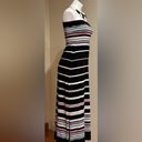 White House | Black Market  strapless Black Multi Color Stripes Slits Both Side SZ Photo 3