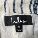 Lulus  paper bag waist high rise boho stripe embroidered shorts women's size S Photo 6