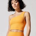 Carbon 38 NEW  Orange Apricot Jacquard One Shoulder Sports Bra Crop Top Size XL Photo 0