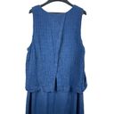 J Jill Purejill Linen Blue Lagonlook Minimalist Maxi Sleeveless Dress XL Tall Photo 3