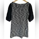 Anthropologie  Postmark Black White Textured Tweed Knit Tunic Dress Lace Size‎ S Photo 4