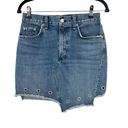 Rag and Bone  Dive Skirt in Willow Eyelet Blue Denim Size 27 Photo 1