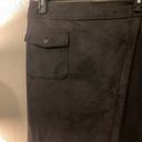 Anne Klein Ann Klein Cargo Pocket Asymmetrical Suede Pencil Skirt In Nightfall Gray Photo 2