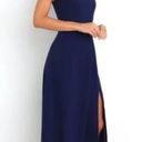 Petal and Pup  Laurel Navy Blue Tie Shoulder Side Slit Midi Dress 4 Photo 4