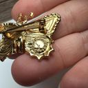 St. John  Pink Enamel Rhinestone Butterfly Insect Gold Tone Signed Brooch Pin Photo 2