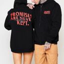 Broken Promises  - Black Widow Zip Up Hoodie in Black & Red Photo 6