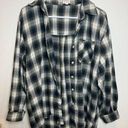 POL  Green Flannel Button Down with Raw Hem Oversized Size Small EUC Photo 0