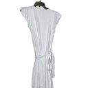 Lucky Brand  Wrap Dress Size Small White Linen Blend Side Tie Womens New Photo 8