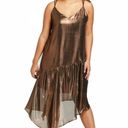 Xhilaration Women's Plus Size Metallic Lined Asymmetrical Spaghetti Strap Dress Photo 0