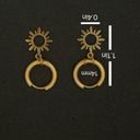 18K Gold Plated Sun Dangle Drop Earrings for Women Photo 4