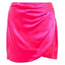 The Sei Ruched Micro Mini Wrap Skirt Barbie Pink SIZE 2 Silk Designer Cocktail Photo 2