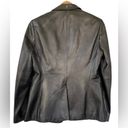 Jones New York  LEATHER JACKET Metallic Black Size 14 Photo 2