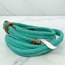 J.Crew  Green Braided Woven Cotton with Leather Trim Belt Size Small S Medium M Photo 2