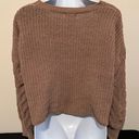 Poof Appareal Coffee Knit Soft Crop Sweater Size Large Photo 3