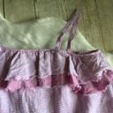 Holding Horses Anthropologie  Pink Blue Asymmetrical Ruffle One Shoulder … Photo 3