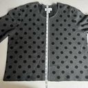 Elle  open front cardigan polka dots gray black size XL Photo 12