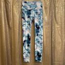 Gaiam  High Waist Blue White Purple Watercolor Tie Dye Active Yoga Leggings, XS Photo 0