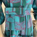 Alexis Sakura Blue Green Tropical Pleated Puff Sleeve Mini Dress sz XS $495 Photo 8