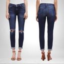 L'Agence  Rachel Ripped Crop Slim Fit Blue Slouch Cuffed Jeans Size 24 Stretch Photo 13