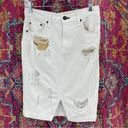 Rag and Bone  Destroyed Distressed White Denim Pencil Skirt Photo 3