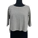 BCBGeneration  Speckled Striped Oversized High Low Side Slit 3/4 Sleeve T-Shirt Photo 0