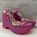 Jessica Simpson Damazy Ankle Wrap Lug Sole Platform Wedge Sandals Size 8.5 Photo 2