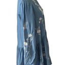 Philosophy  Dress Chambray‎ Embroidered Floral High Low Tunic Dress Size Large Photo 4