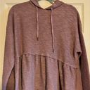 Purple Sweater with Hood and Peplum Distressed Size M Photo 0