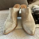 Anthropologie Jeffrey Campbell Favela-2 leather suede stacked heel pointed toe mules 9.5 Photo 14