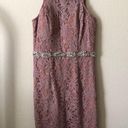 City Triangles Women’s Glitter Mauve Lace Beaded Short Cocktail Dress Size 7 Photo 0