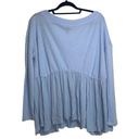 Daytrip Buckle Baby Blue Off The Shoulder Thermal Babydoll Top Photo 5