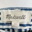 Madewell  Emmett Wide-Leg Crop Pants in Herringbone Railroad Stripe Sz 31 Photo 5