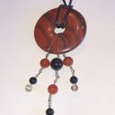 Onyx Handmade Vintage Boho Carnelian &  ? Semi Precious Stones Pendant Necklace Photo 0