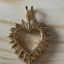 Red and Clear Rhinestone Heart Gold Tone Pendant Photo 3