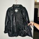 Valerie Stevens Vintage  Black 100% Lamb Leather Gold Button Jacket Size Large Photo 6