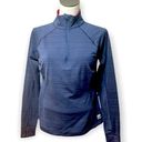 FILA  Blue Woman’s Active Pull Over half zipper pleated back top Sz Medium Photo 0