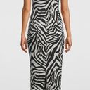 White House | Black Market WHBM Zebra Print Jersey Knit Midi Dress w/ Lace Up Small Photo 5