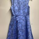 Draper James  Love Circle Dress Womens 6 Blue Black Clover Vines Floral Back Zip Photo 6