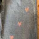 SheIn Embossed Embroidered Heart Wide Leg High Waisted Jeans - Size 2 Photo 3