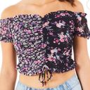 Crave fame  Rouched Juniors Floral Top NWT Small Photo 1