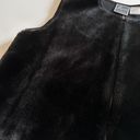 Vintage black Sherpa zip‎ up cropped vest Photo 2